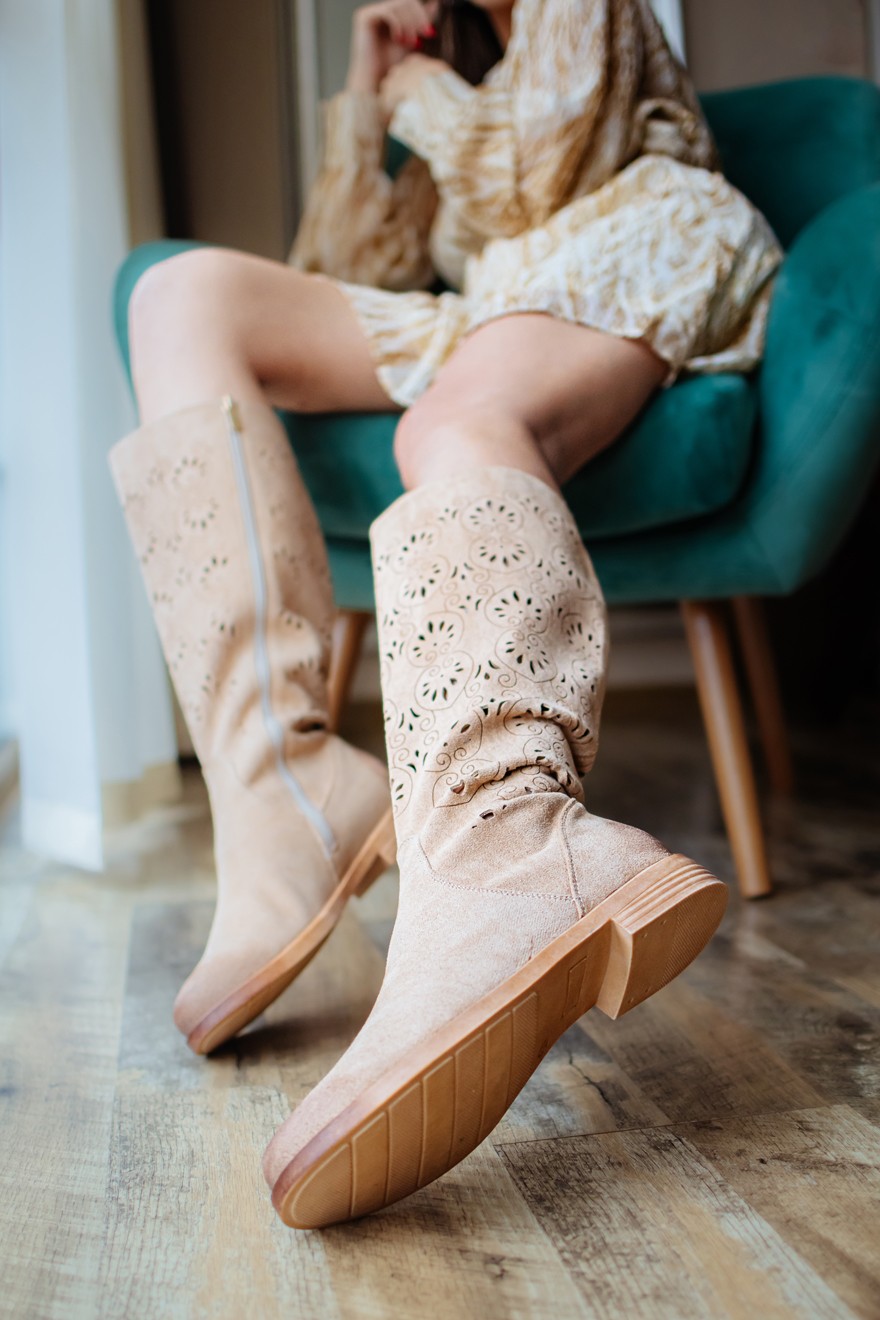 Ženske letnje čizme Senida Long, Bež