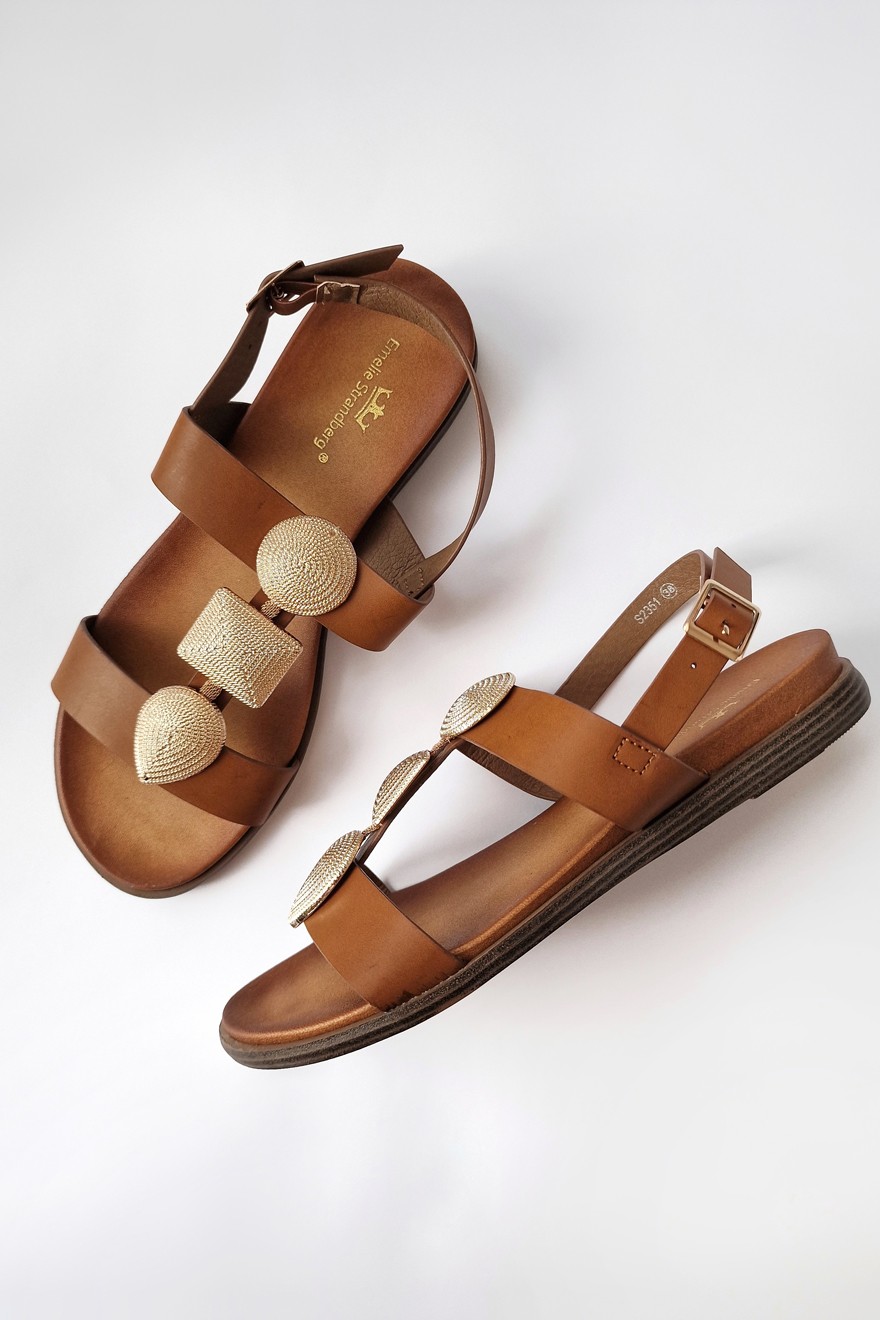 EMELIE STRANDBERG Ženske ravne sandale, Braon