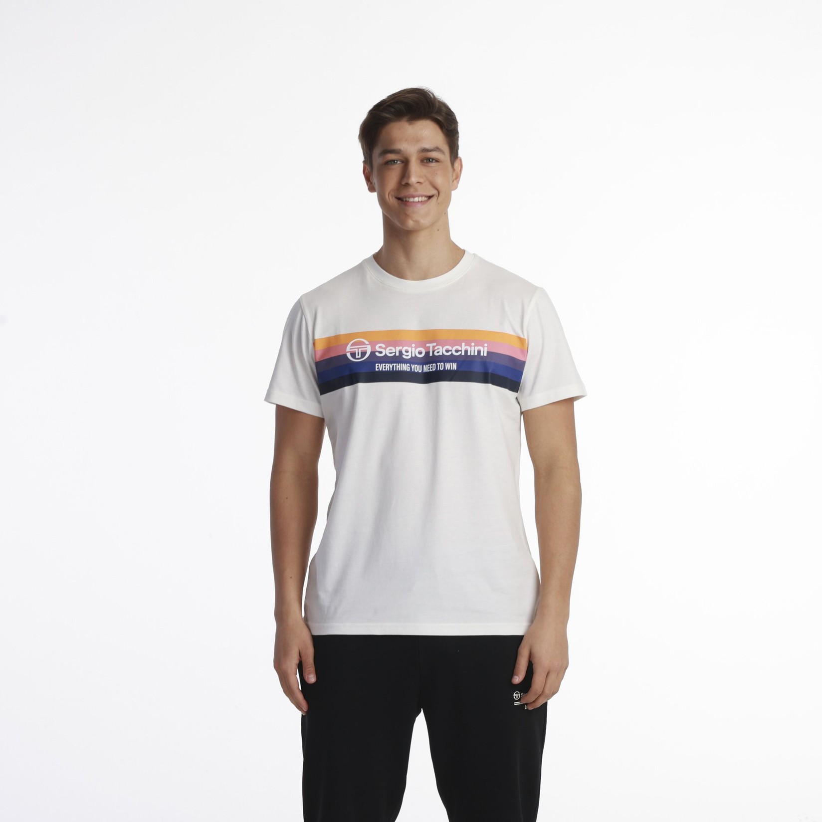 Sergio Tacchini Muška majica Stripe M, Bela