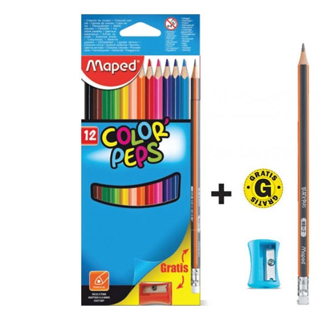 Maped Set drvenih boja sa olovkom i zarezačem, 14 komada
