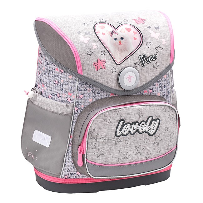 Belmil Školski ranac za devojčice Pussycat Love 405-41, Svetlosivi