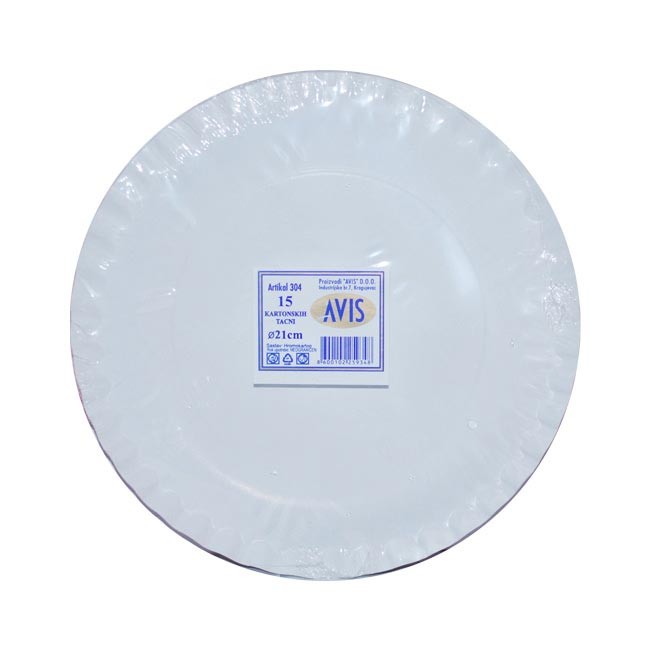 Avis Kartonske tacne, 21 cm, Bele