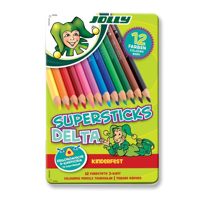 Jolly Drvene bojice u metalnoj kutiji Delta 3003 0013, 12 komada