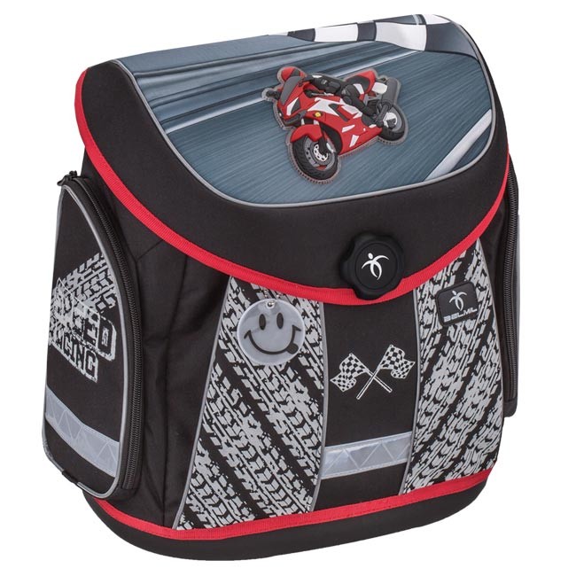 Belmil Školski ranac za dečake Free racing 2 405-30, Crno - crveni