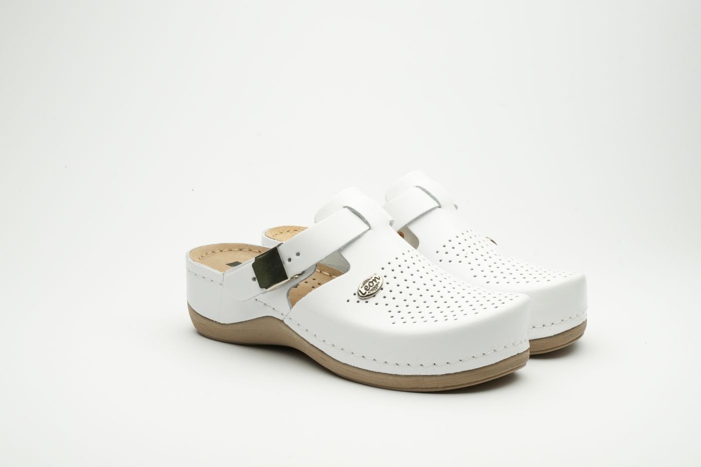 Leon Ženske klompe Lana, Bele