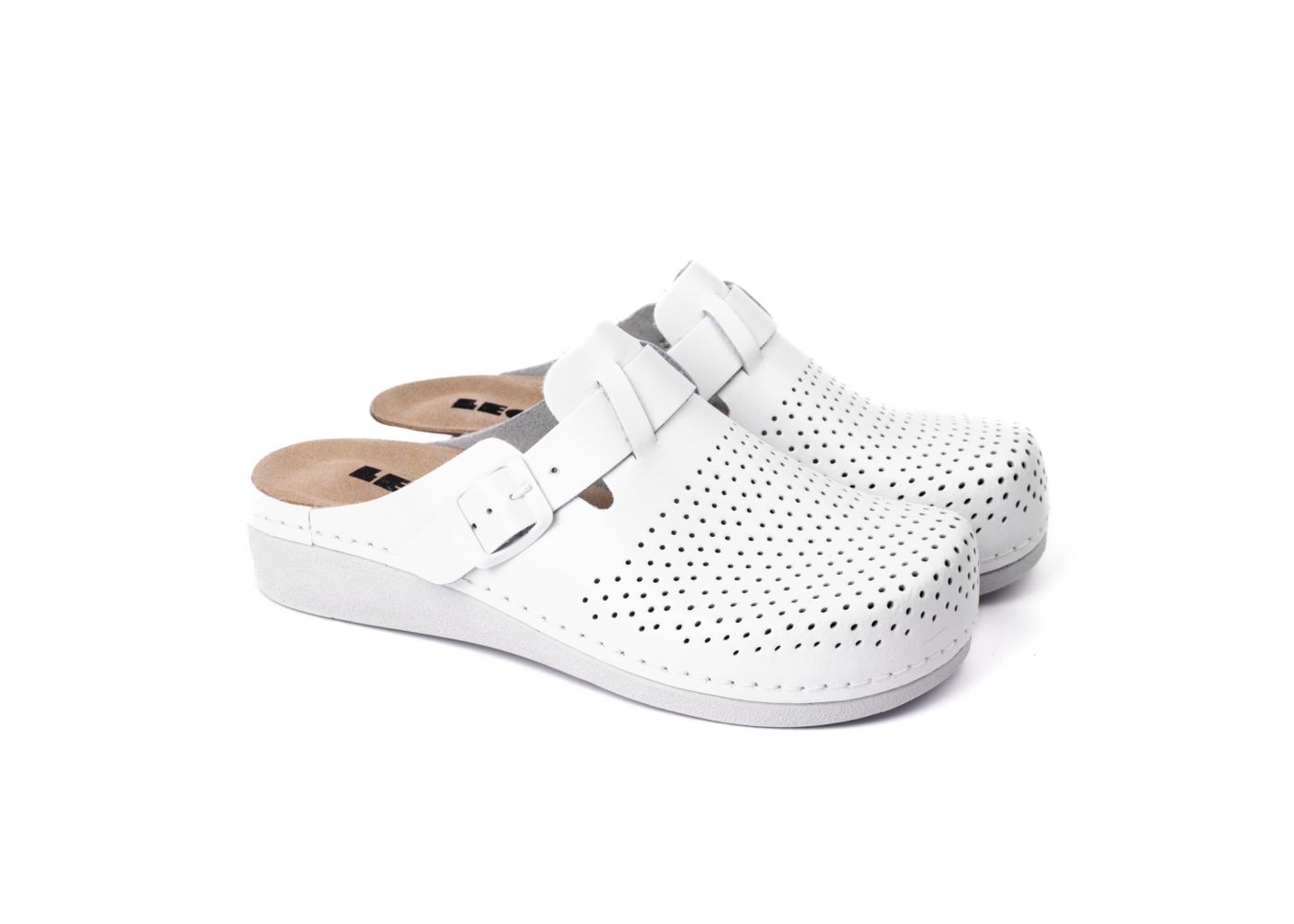 Leon Ženske klompe Nora IV, Bele