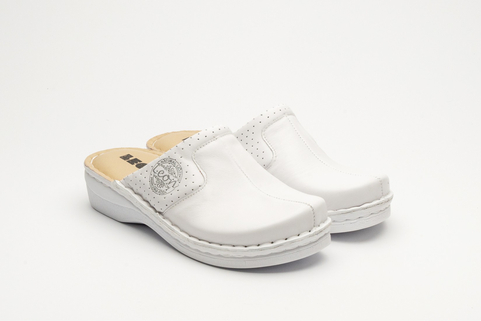 Leon Ženske klompe Emili, Bele