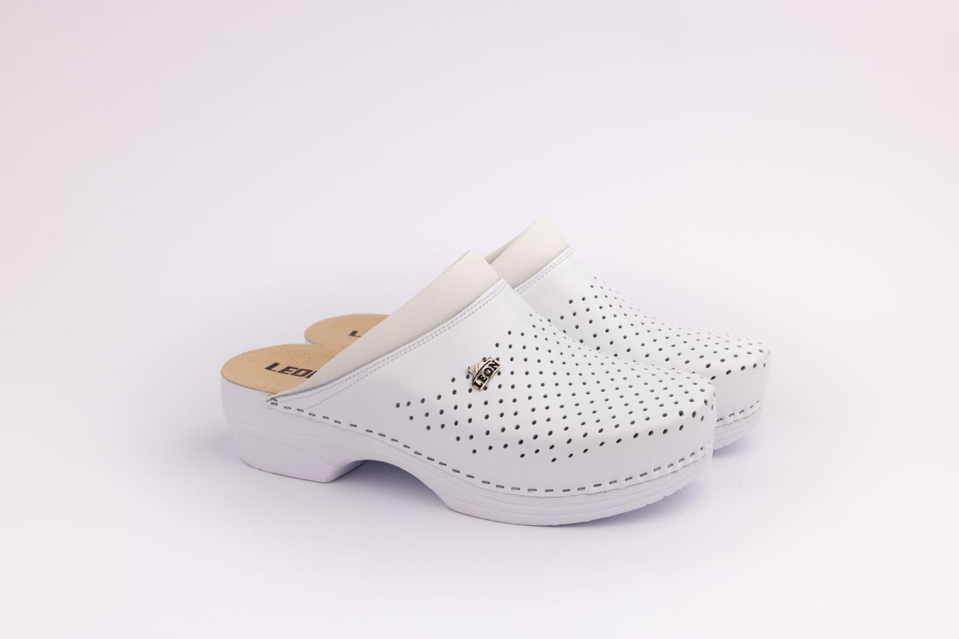 Leon Muške klompe Klasik I, Bele