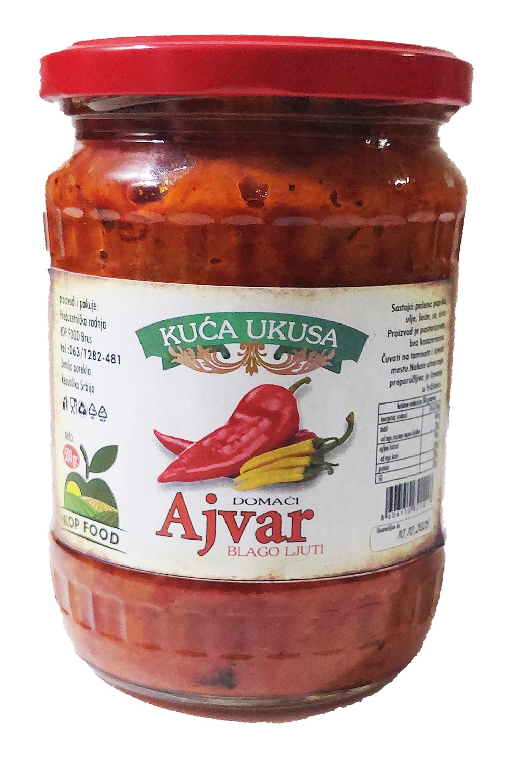 Kop Food Brus Ajvar, Ljuti mleveni, 550g