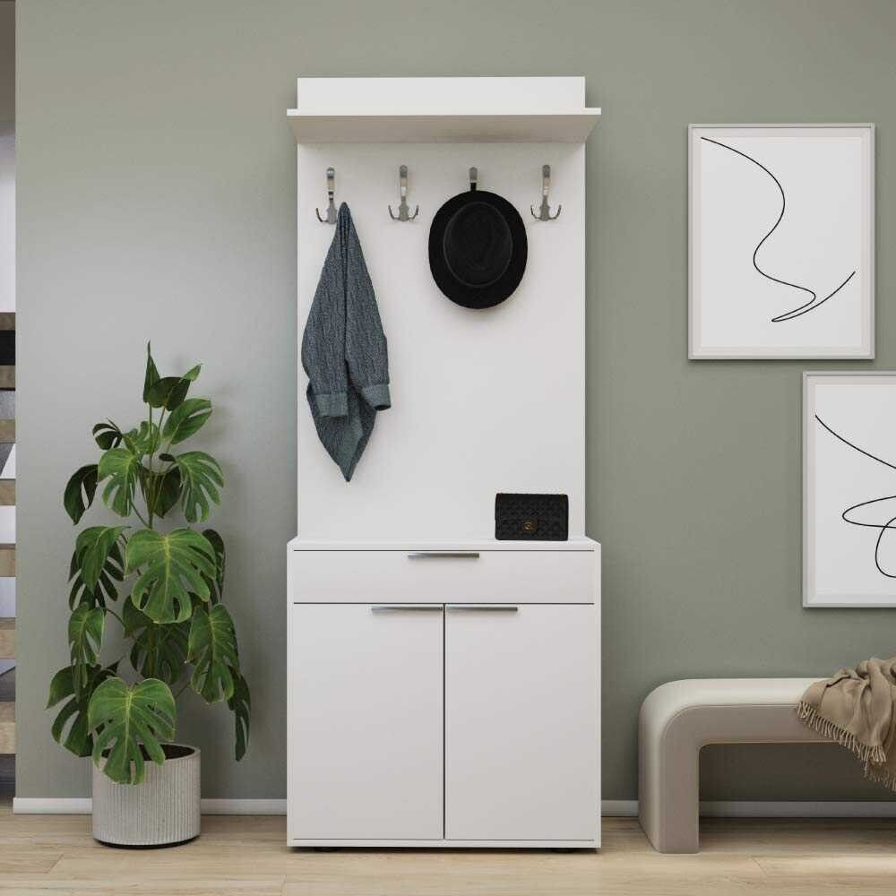 Hanah Home Cipelarnik sa čivilukom Prt-521-Bb-1, 73x36x187 cm, Beli