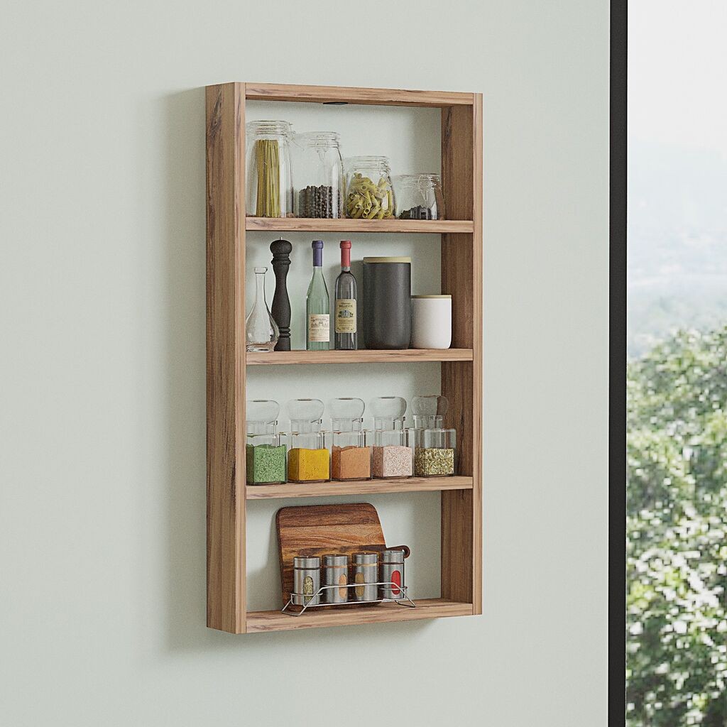 Hanah Home Zidna polica Quatro, 43.2x80x9 cm, Smeđa