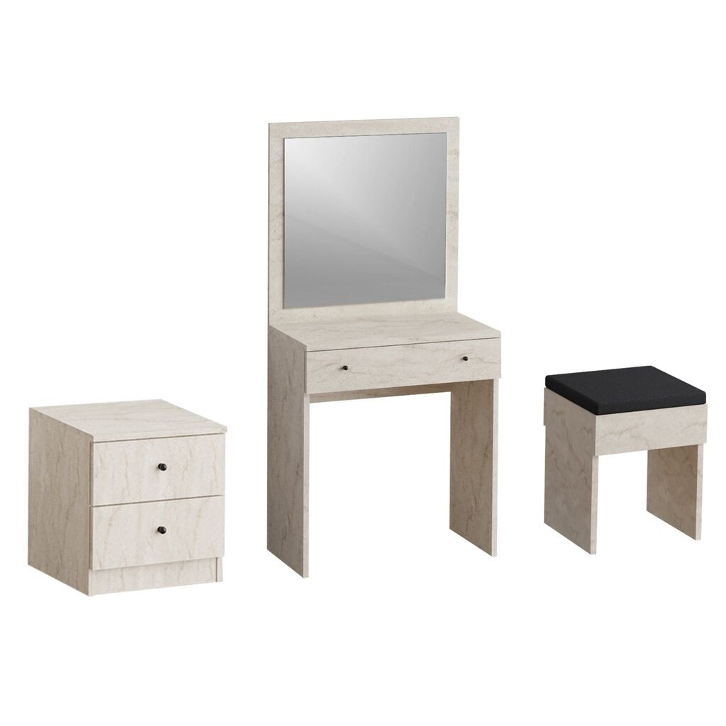 Hanah Home Sto za šminkanje Nice, 65x139x35, Krem