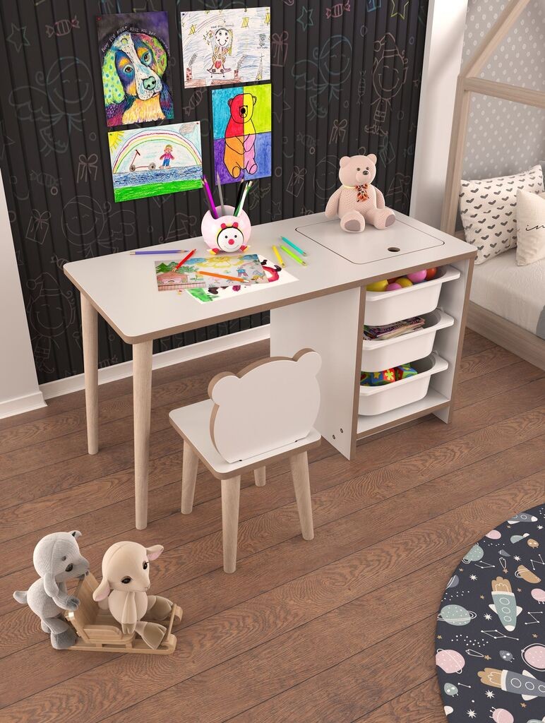 Hanah Home Set dečiji sto i stolica Soho, Beli