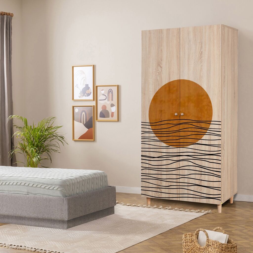 Hanah Home Garderober Lidya 2 -974, 90x192x52 cm, Smeđi