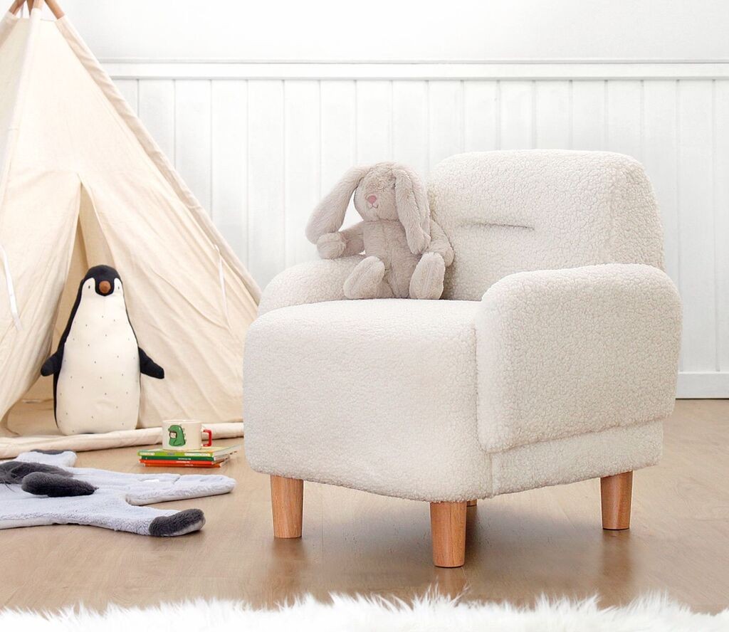 Atelier del Sofa Dečija fotelja Cobie Teddy, 49x 57 x51, Bela