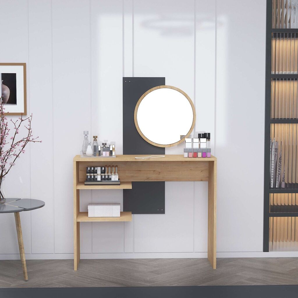 Hanah Home Sto za šminkanje Dali, 96x130x29.6 cm, Smeđi-antracit