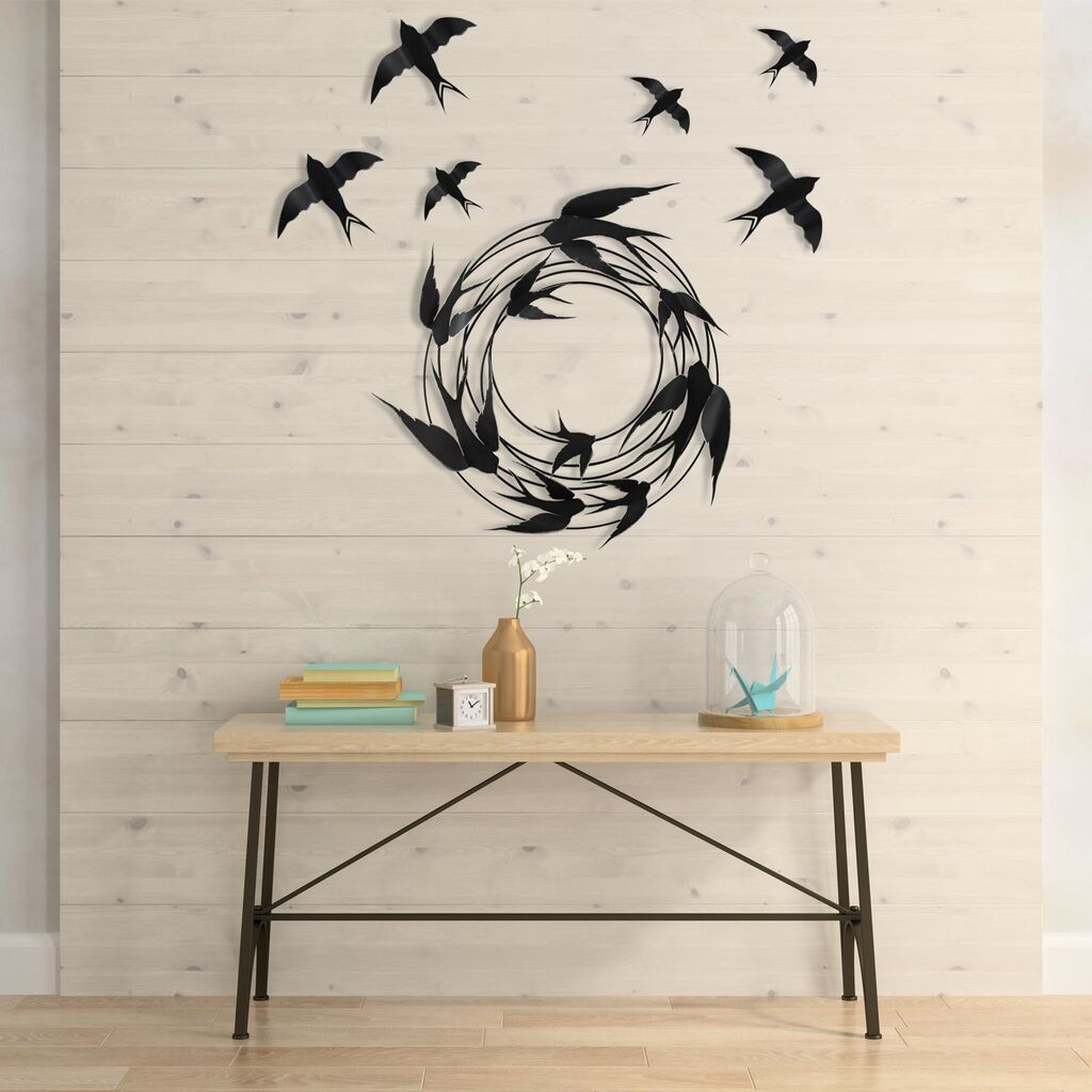 Wallity Zidna dekoracija Migration-2, 79x8x79 cm, Crna