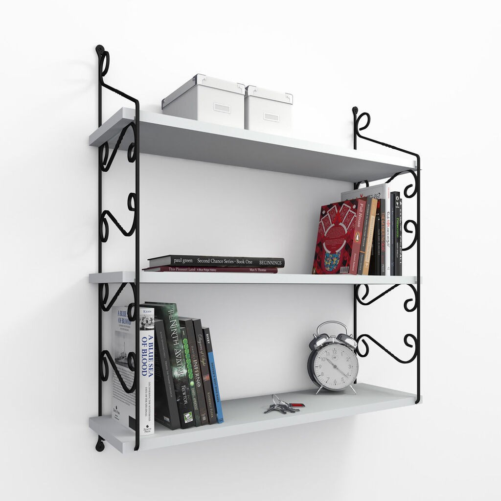 Hanah Home Zidna polica Seramoni, 72x81x20 cm, Bela