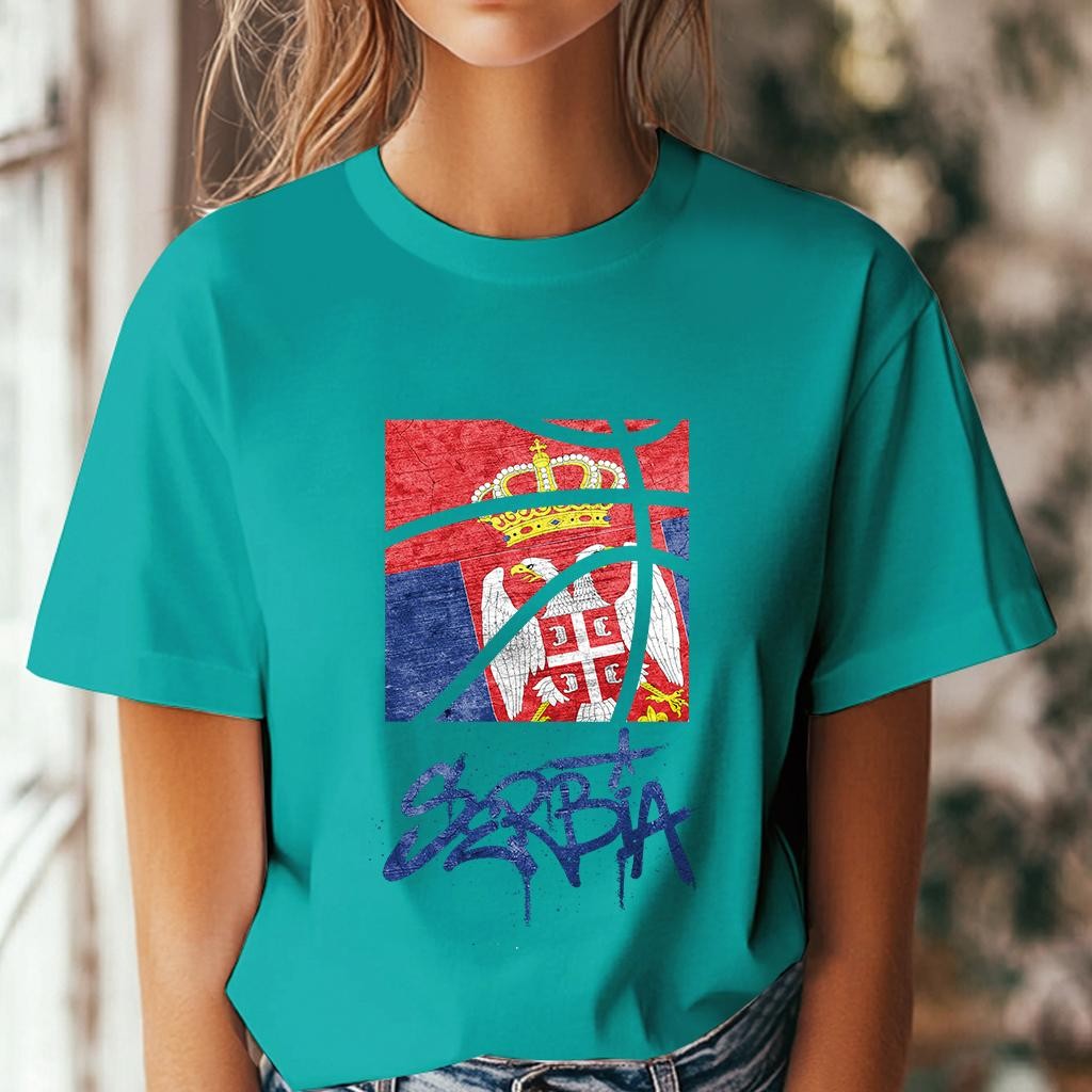 Camiseta Ženska majica sa štampanim printom Cam 995, Tirkizna