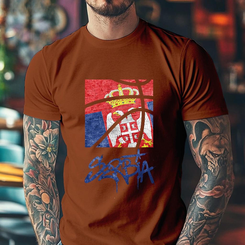 Camiseta Muška majica sa štampanim printom Cam 995, Terakota
