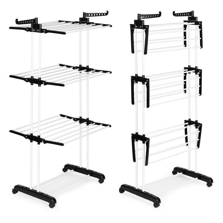 Vertikalni sklopivi sušač za veš sa točkićima