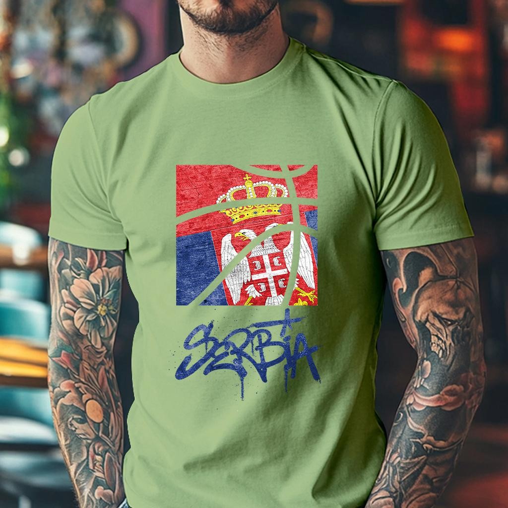 Camiseta Muška majica sa štampanim printom Cam 995, Svetlozelena