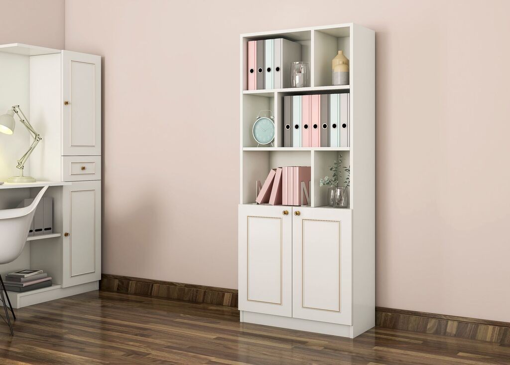 Hanah Home Polica za knjige Rb-089, 70x180x40 cm, Bela