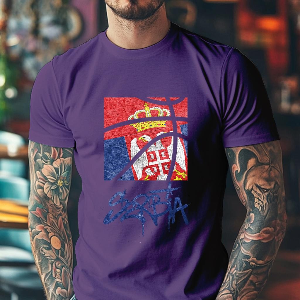 Camiseta Muška majica sa štampanim printom Cam 995, Patlidžan