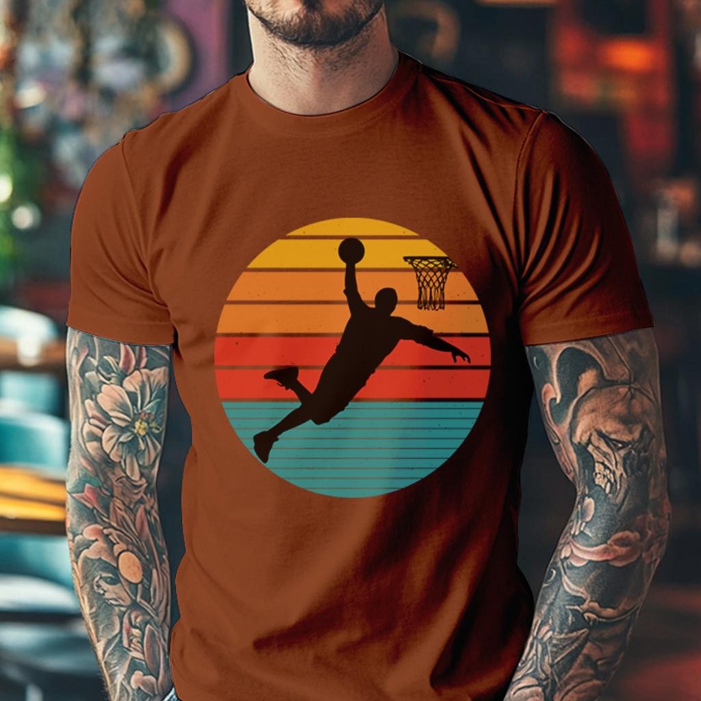 Camiseta Muška majica sa štampanim printom Cam 4007, Terakota