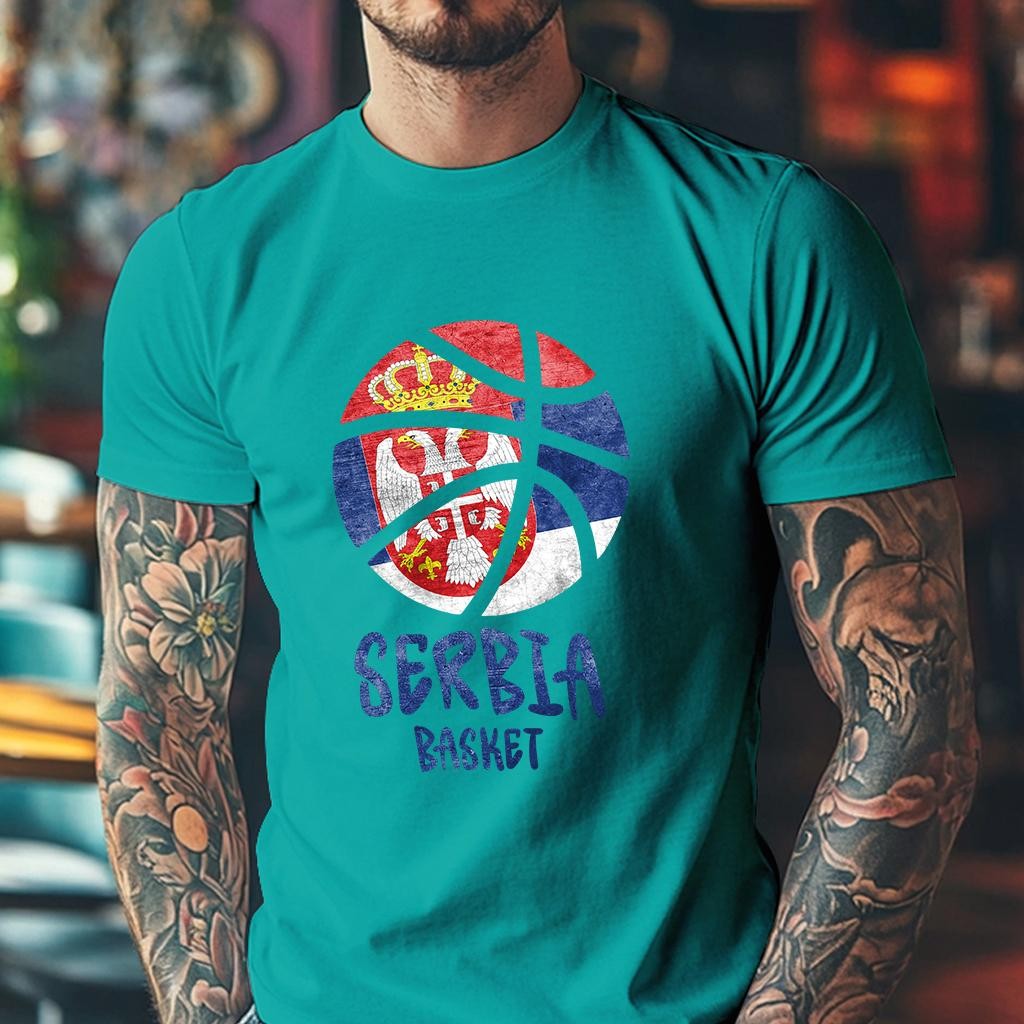 Camiseta Muška majica sa štampanim printom Cam 996, Tirkizna