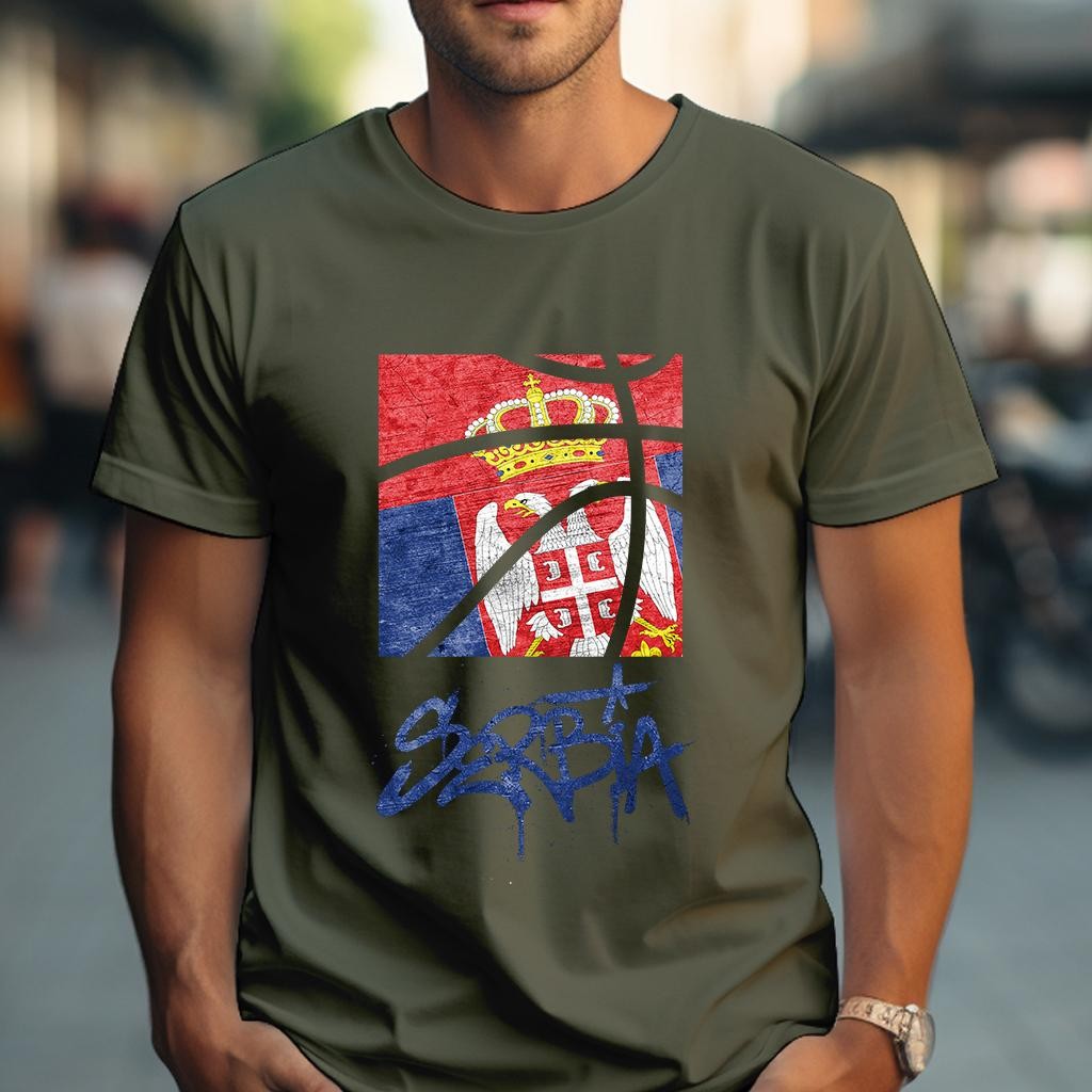 Camiseta Muška majica sa štampanim printom Cam 995, Maslinasta