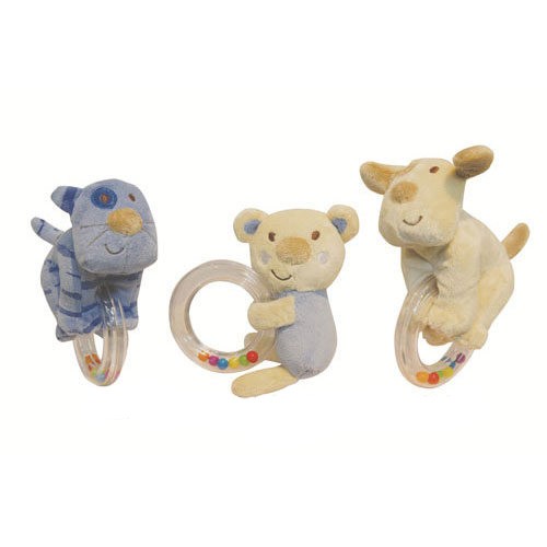 Biba Toys Plišana igračka zvečka vesele životinje, 3komada