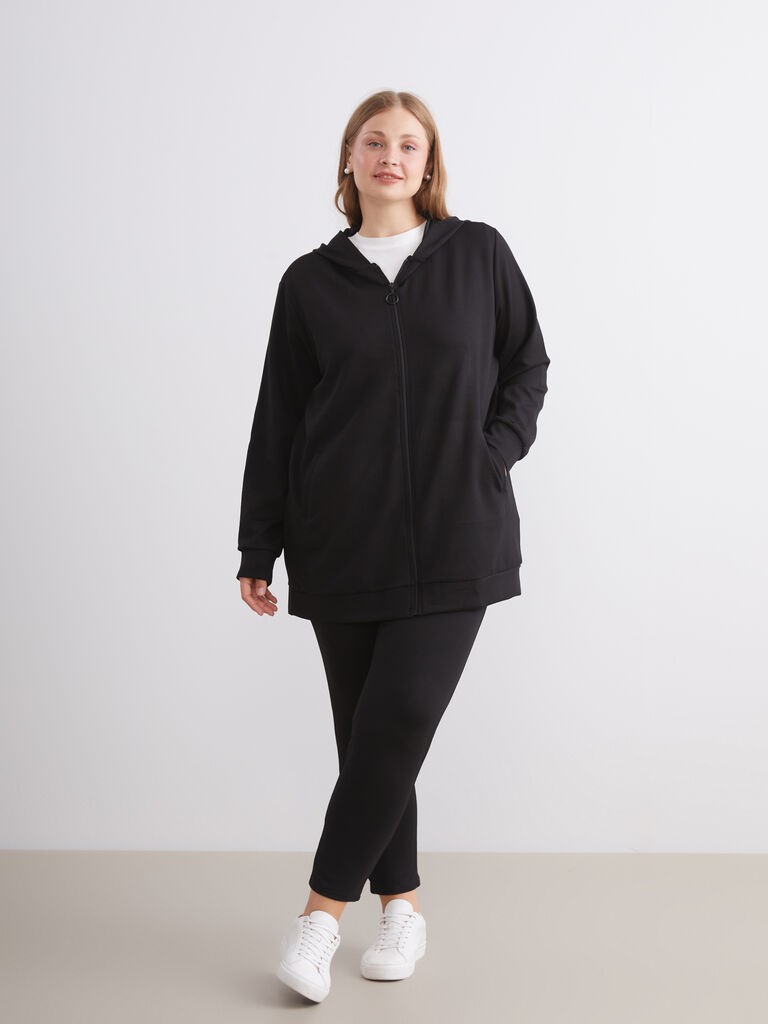 LC Waikiki Ženski duks W59380Z8-CVL, Crni