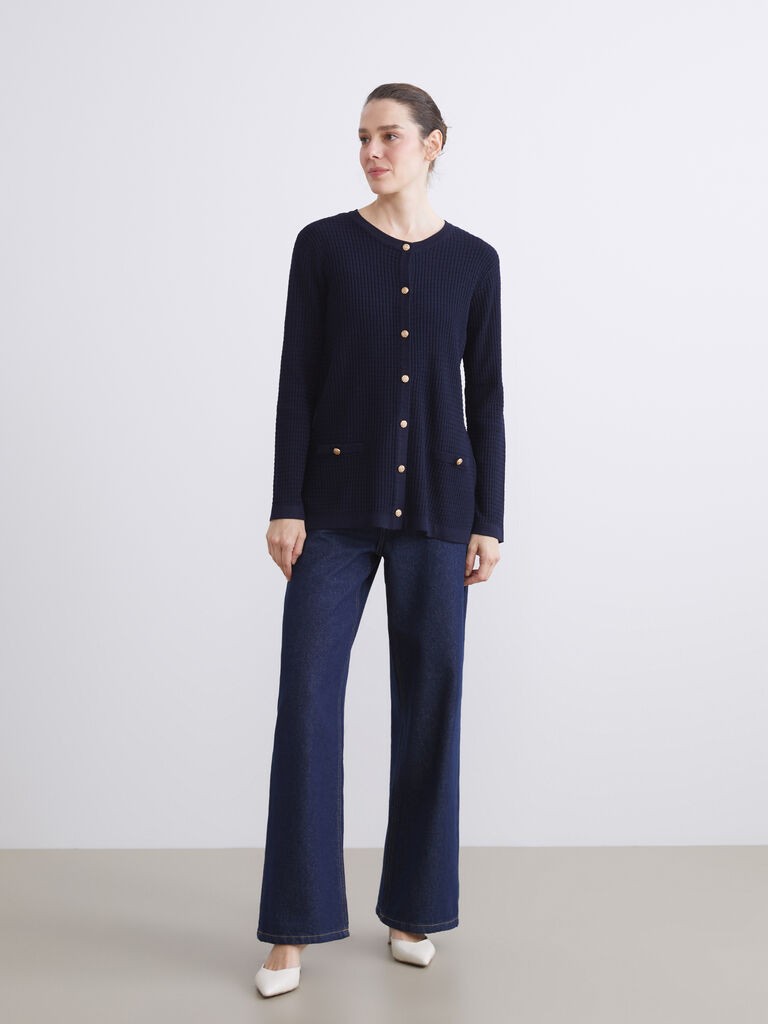 LC Waikiki Ženski kardigan W58376Z8-E1J, Teget