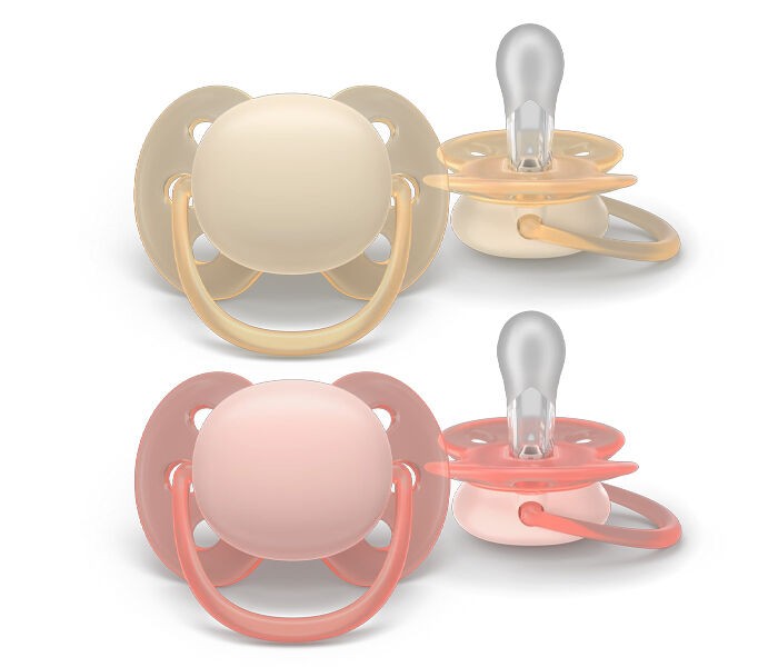 Philips Avent Varalica Ultra Soft, 0-6m, 2 kom, Koral i žuta