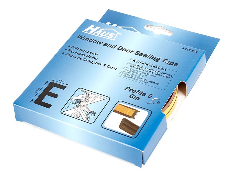 HAUS Traka za prozore i vrata E, 9x5.5mm, 6m, Braon