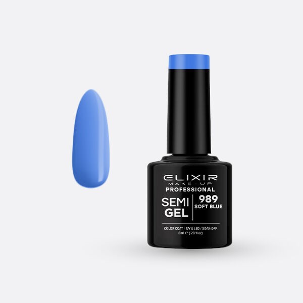 Elixir Gel lak Semi 989, Soft Blue, 8ml
