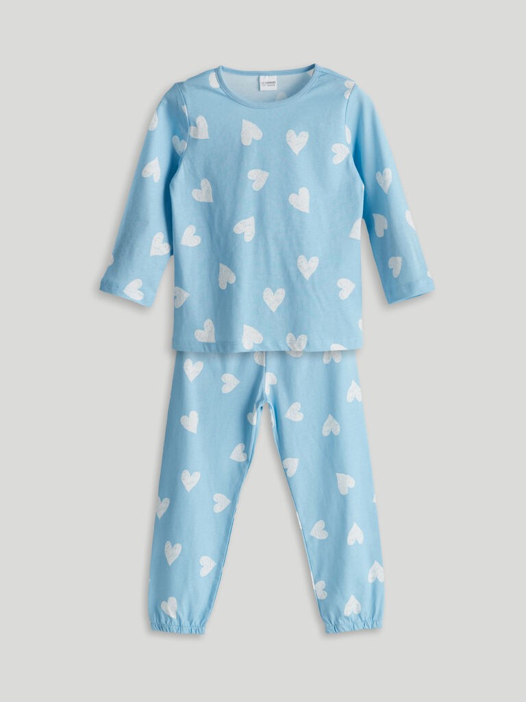 LC Waikiki Komplet pidžama za devojčice S5O181Z1-LQK, Dugi rukavi, Plava