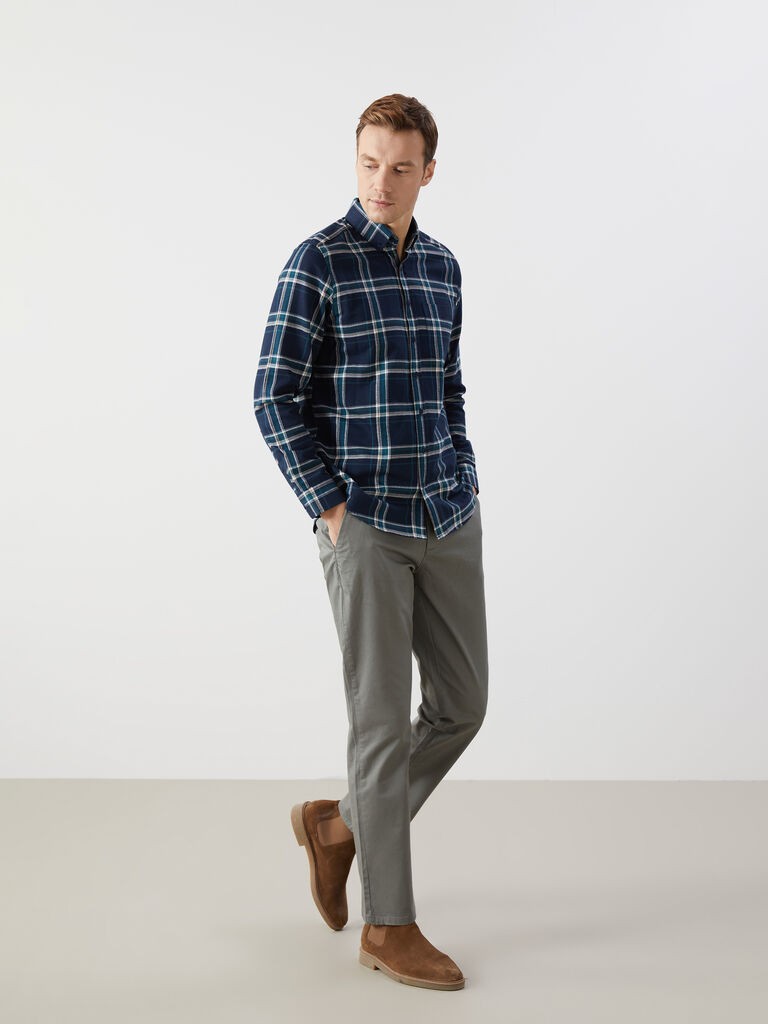 LC Waikiki Muške pantalone S50564Z8-P5X, Chino, Maslinaste