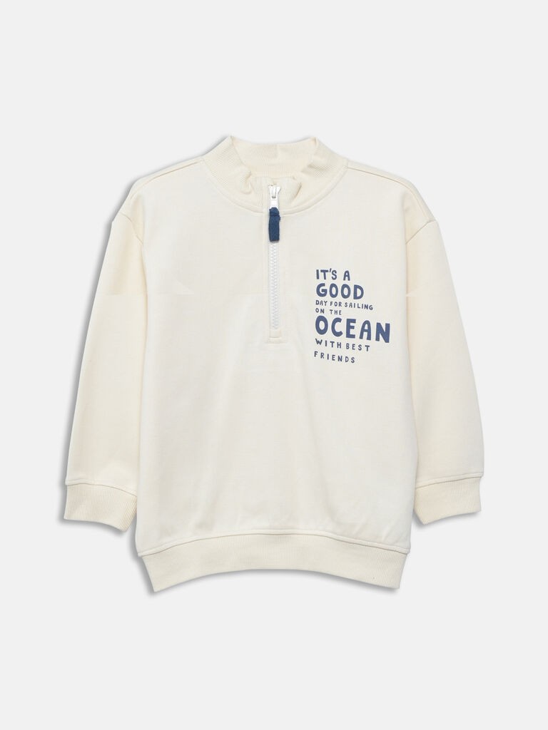 LC Waikiki Duks za dečake S54406Z1-QVK, Zip kragna, Bež