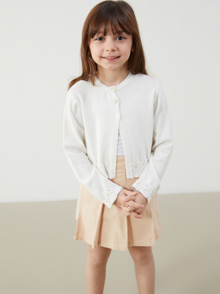 LC Waikiki Kardigan za devojčice S54869Z1-FDL, Beli