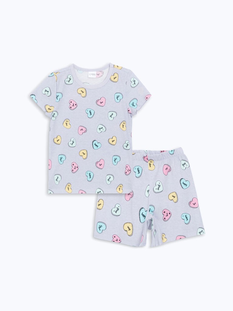 LC Waikiki Komplet pidžama za devojčice S5CD79Z1-LSC, Kratki rukavi, Lavanda