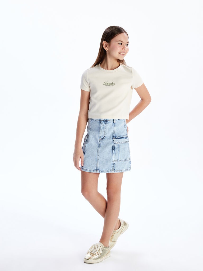 LC Waikiki Suknja za devojčice S50481Z4-V2T, Plava