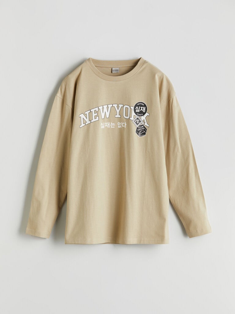 LC Waikiki Majica za dečake dugih rukava S52206Z4-FN0, Bež