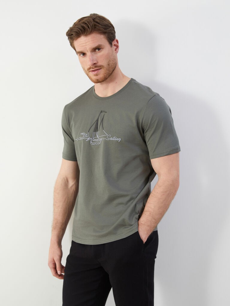 LC Waikiki Muška majica S5FA35Z8-SQS, Kratki rukavi, Maslinasta