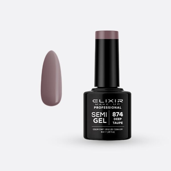 Elixir Gel lak Semi 874, Deep Taupe, 8ml