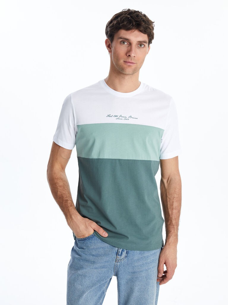 LC Waikiki Muška majica S5NH12Z8-Q6K, Kratki rukavi, Šarena