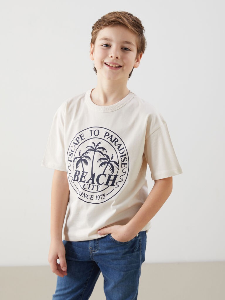 LC Waikiki Majica za dečake kratkih rukava S5NH24Z4-FT0, Bež
