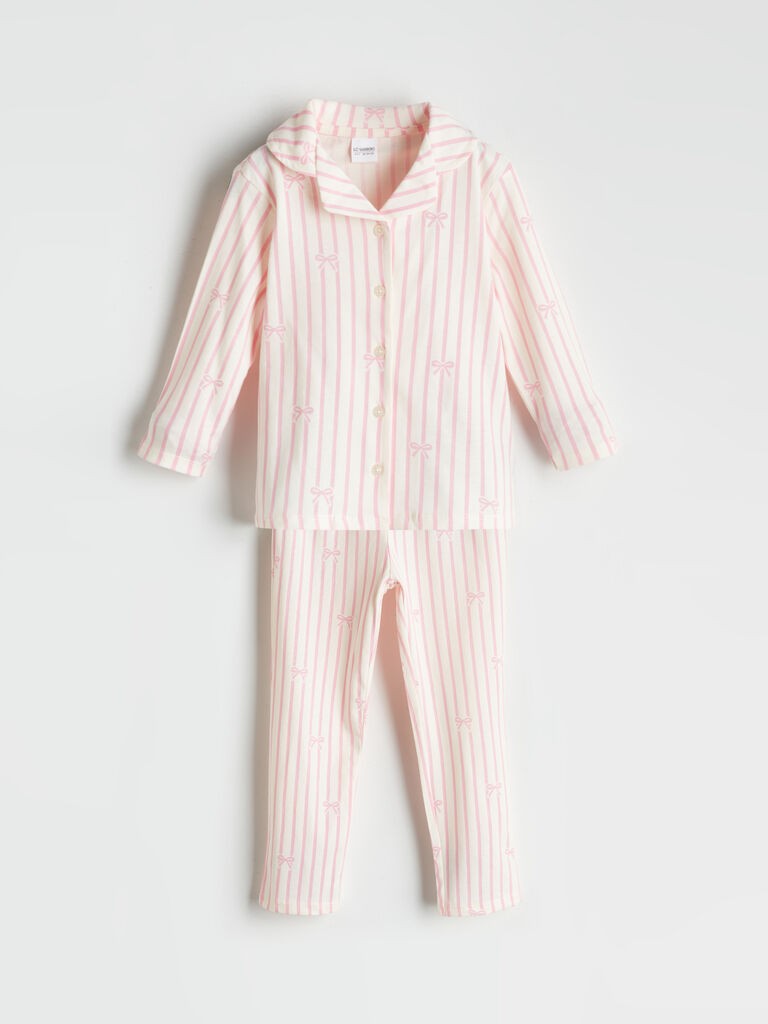 LC Waikiki Komplet pidžama za devojčice S5MJ39Z1-LRB, Dugi rukavi, Roze-bela