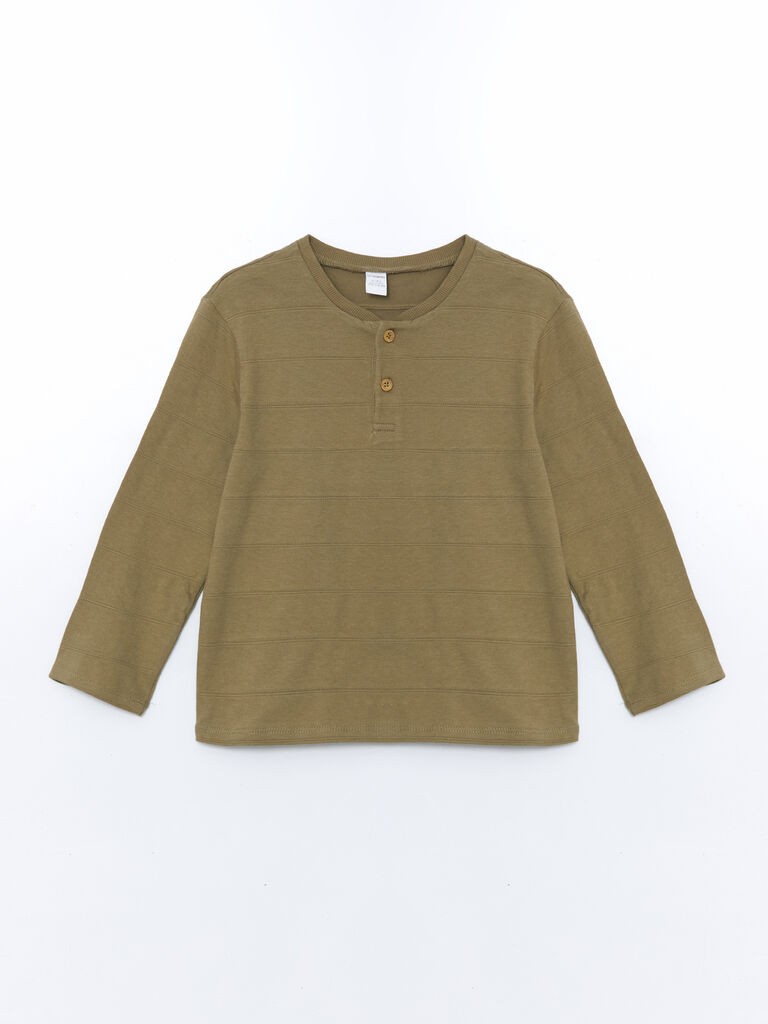 LC Waikiki Majica za dečake dugih rukava S56427Z1-GYP, Maslinasta